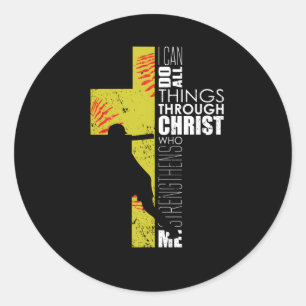 Softballers N Christelijk Religious Ronde Sticker
