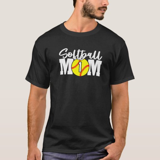 Softbalmoeder 1 t-shirt (Voorkant)