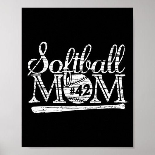 Softbalmoeder #42 Jersey Favoriete Speler Shirt Mo Poster (Voorkant)