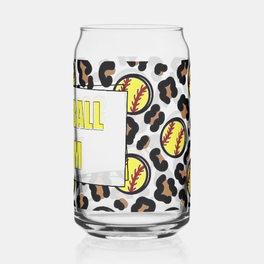 Softbalmoeder Blikvorm Glas (Achterkant)