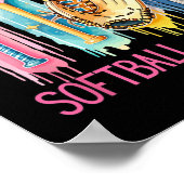Softbalmoeder Coquette Penseelstreek Grappige Moed Poster (Hoek)