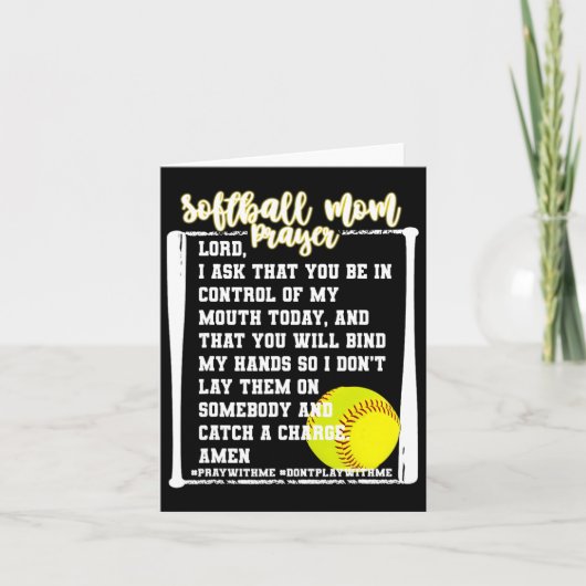 Softbalmoeder gebed Game Day honkbal christelijk r Kaart (Voorkant)