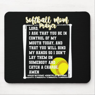 Softbalmoeder gebed Game Day honkbal christelijke Muismat