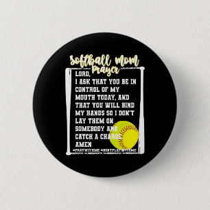 Softbalmoeder gebed Game Day honkbal christelijke  Ronde Button 5,7 Cm