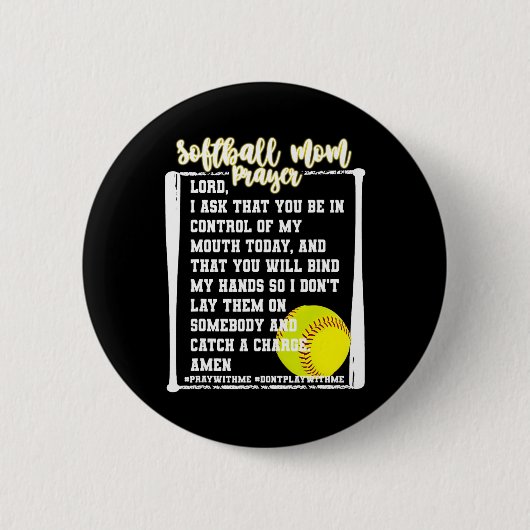 Softbalmoeder gebed Game Day honkbal christelijke Ronde Button 5,7 Cm (Voorkant)