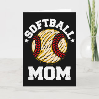 Softbalmoeder in nood vintage grappige moeder weds kaart