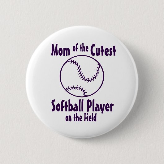 Softbalmoeder leukste op het veld ronde button 5,7 cm (Voorkant)