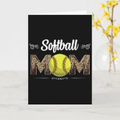 Softbalmoeder Luipaard Grappige Bal Moeder Moederd Kaart (Gele Bloem)