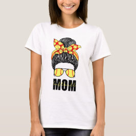 Softbalmoeder rommelige knot  t-shirt