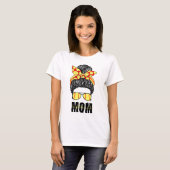 Softbalmoeder rommelige knot t-shirt (Voorkant volledig)