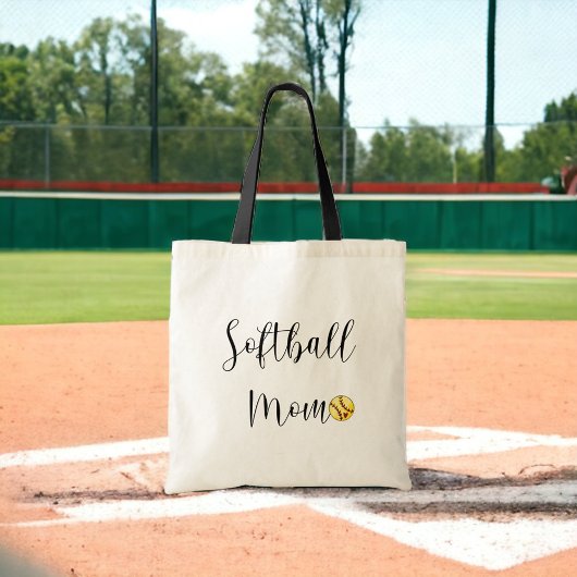 Softbalmoeder Script Hart Aangepast Spelersnummer Tote Bag