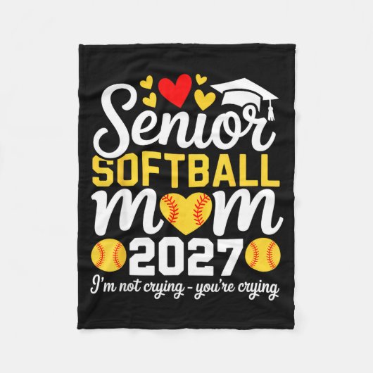 Softbalmoeder senior afstudeerklas 2027 fleece deken (Voorkant)