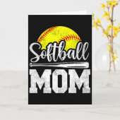 Softbalmoeder Softbalspeler Speldag Moederdag Kaart (Gele Bloem)