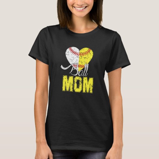 Softbalmoeder voor vrouwen werper vanger Moederdag T-shirt (Voorkant)