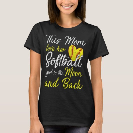 Softbalmoeder Vrouwen Werper Vangster Meisjes 2 T-shirt (Voorkant)