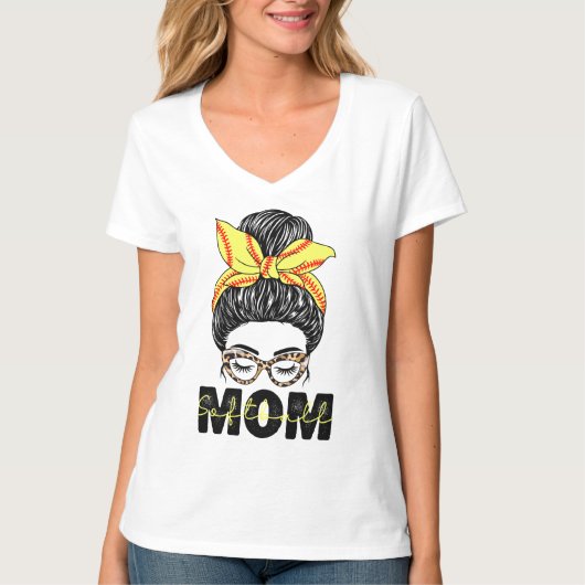 Softbalmoeder Wanboel Softbal Leven Moeder T-shirt (Voorkant)