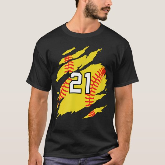 Softbalnummer T-shirt (Voorkant)