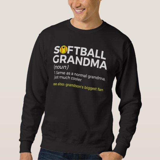 Softbaloma Oma Definitie Kleinzoon's Grootste Fan Trui (Voorkant)