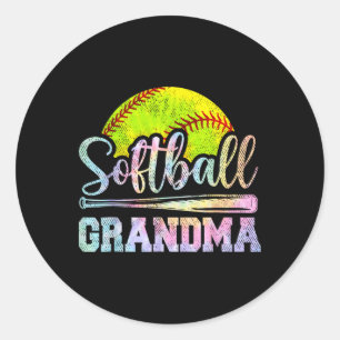Softbaloma oma Softbalspeler Speldag Moeder T Ronde Sticker