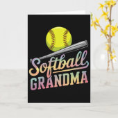 Softbaloma oma Softbalspeler Speldag Moeders Kaart (Gele Bloem)