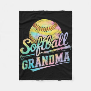 Softbaloma oma Tie Dye Softbalfans Moeders Dag Mam Fleece Deken