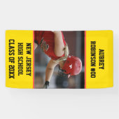Softbalspeler Afstuderen Diploma Afgestudeerde Sen Spandoek (Horizontaal)