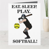 Softbalspeler Coach Sportfeest Kaart (Voorkant)