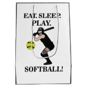 Softbalspeler Coach Sportfeest Medium Cadeauzakje (Achterkant)