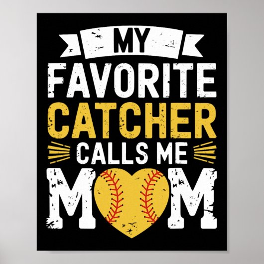 Softbalspeler, Mijn Favoriete Catcher Belde  Poster (Voorkant)