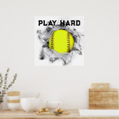 Softbalspeler Poster (Keuken)