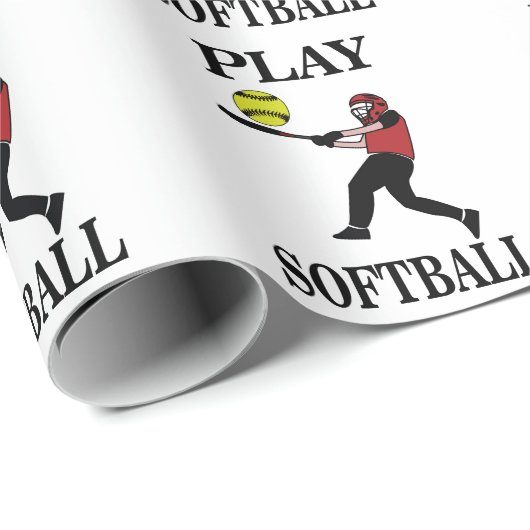 Softbalspeler speelt softbal cadeaupapier (Rol Hoek)