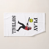 Softbalspeler speelt softbal handdoek (Handdoek)
