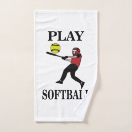 Softbalspeler speelt softbal handdoek