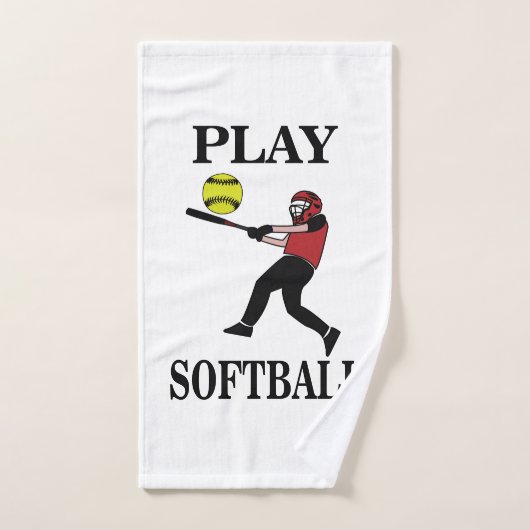 Softbalspeler speelt softbal handdoek (Handdoek)