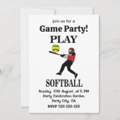 Softbalspeler speelt softbal kaart (Voorkant)