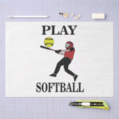 Softbalspeler speelt softbal tissuepapier (Craft)