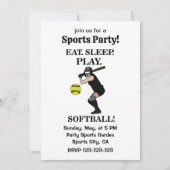 Softbalspeler sportfeest kaart (Voorkant)