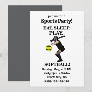 Softbalspeler sportfeest kaart