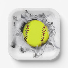 Softbalteamfeestservetjes Papieren Bordje