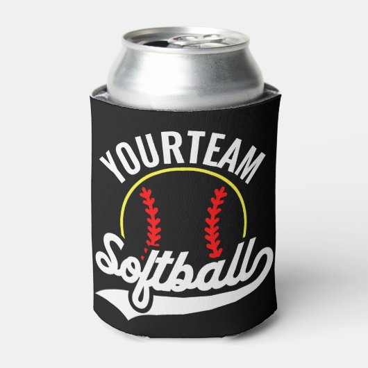 Softbalteamspeler VOEG NAAM toe Gepersonaliseerd c Blikjeskoeler (Blikje Voorkant)
