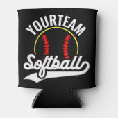 Softbalteamspeler VOEG NAAM toe Gepersonaliseerd c Blikjeskoeler (Voorkant)