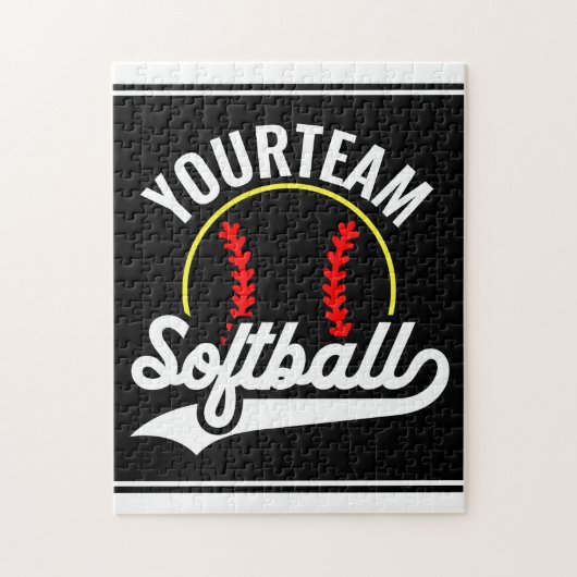 Softbalteamspeler VOEG NAAM toe Gepersonaliseerd t Legpuzzel (Verticaal)