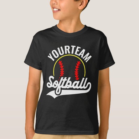 Softbalteamspeler VOEG NAAM TOE Gepersonaliseerd T-shirt (Voorkant)