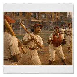 Softbalwedstrijd Opwarmen Perfect Poster
