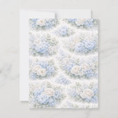 SoftBlue Bloemmotief Elegante Romantische Botanisc Save The Date (Achterkant)