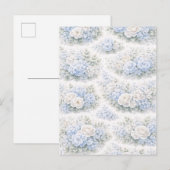 SoftBlue Bloemmotief Elegante Romantische Botanisc Uitnodiging Briefkaart (Voorkant / Achterkant)