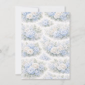 SoftBlue Floral Pattern Elegant Romantic Botanical Aankondiging (Achterkant)
