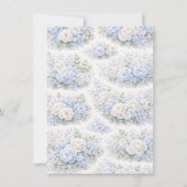SoftBlue Floral Pattern Elegant Romantic Botanical Aankondiging (Voorkant)