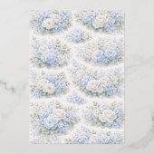 SoftBlue Floral Pattern Elegant Romantic Botanical Folie Uitnodiging (Voorkant)