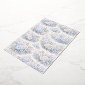SoftBlue Floral Pattern Elegant Romantic Botanical Folie Uitnodiging (Gedraaid)
